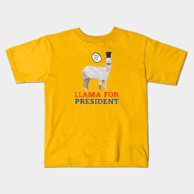 Llama for President Kids T-Shirt by Das Brooklyn